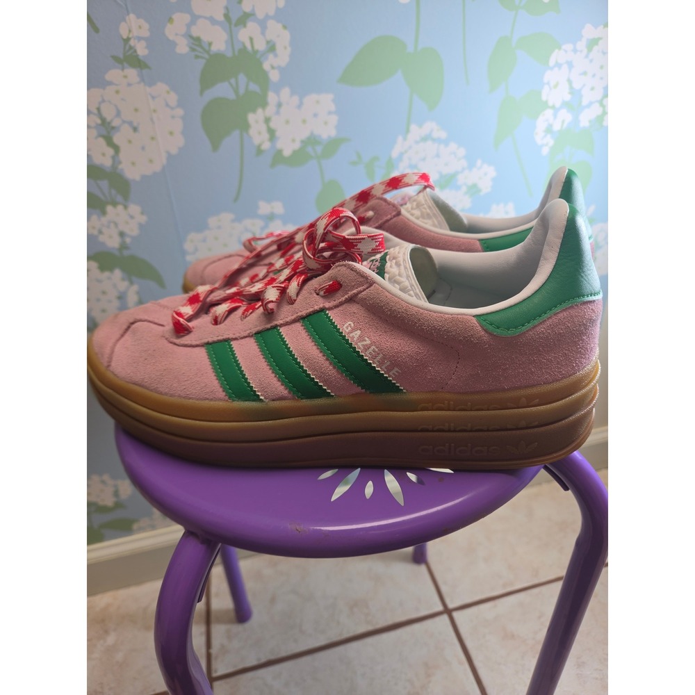 Adidas Gazelle Bold Pink Green Gum Platform Sneakers ID6991 Womens Size 10